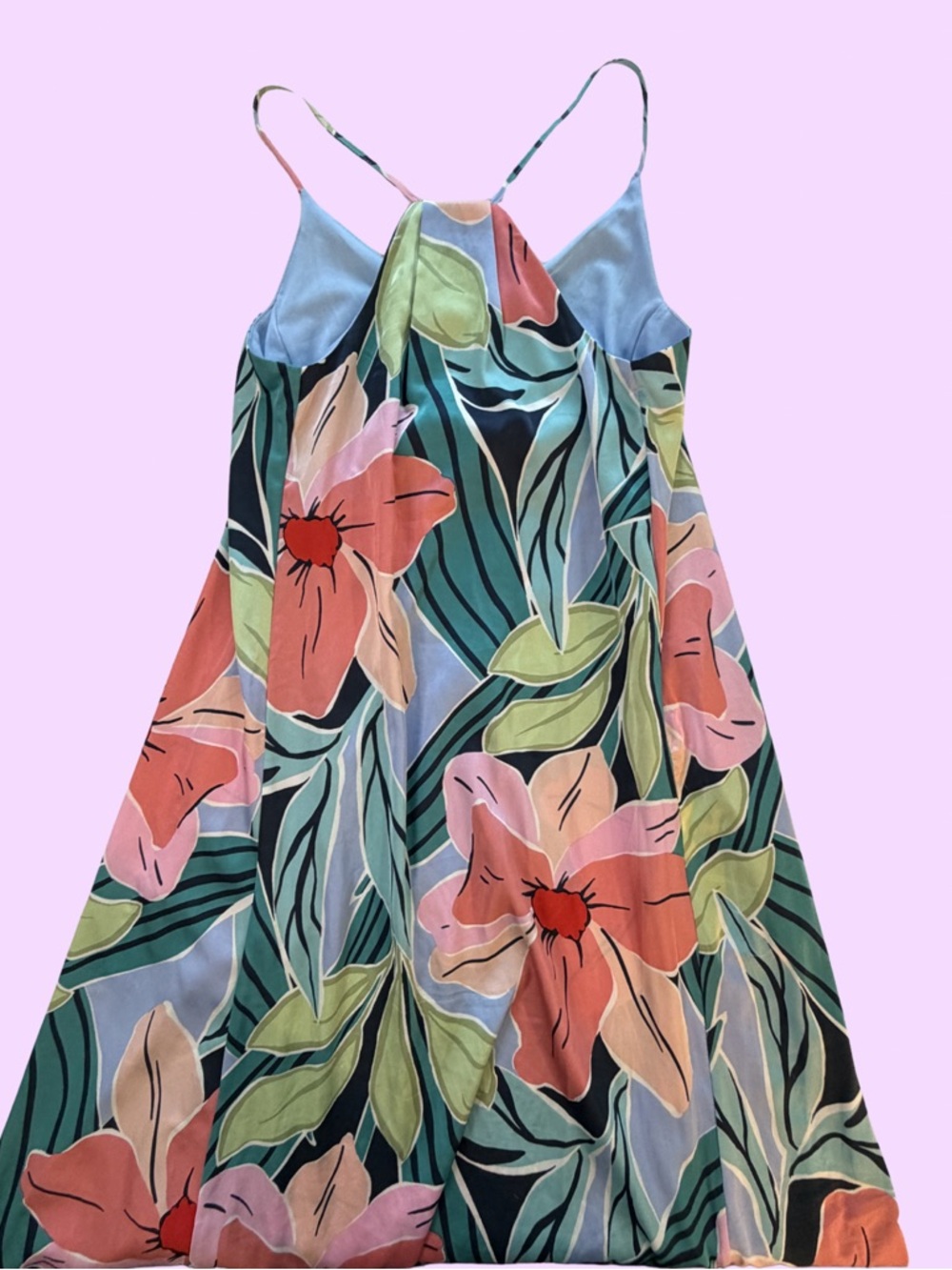 Nicole Miller Floral Maxi Dress in Coral, Green & Blue - Picture 4 of 9